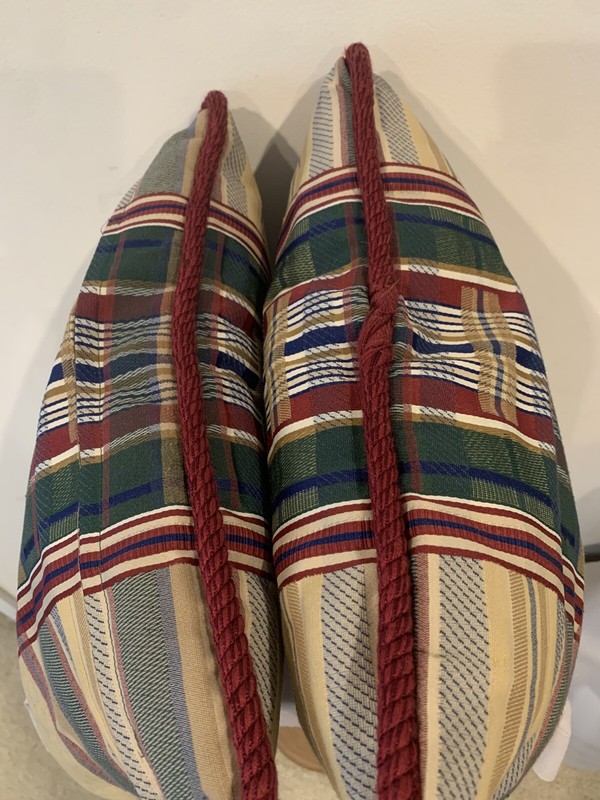 Classic PLAID PILLOWS WITH RUST GOLD RED TAN GREEN BROWN Striped Christmas Feel gallery