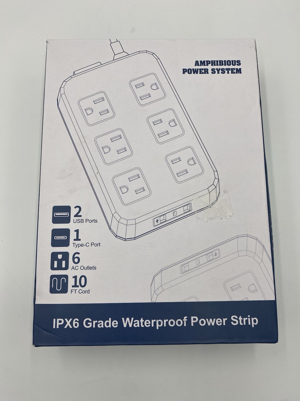 NEW IPX6 Grade Waterproof Power Strip System 6 Outlet 10ft Cord USB Port Surge gallery