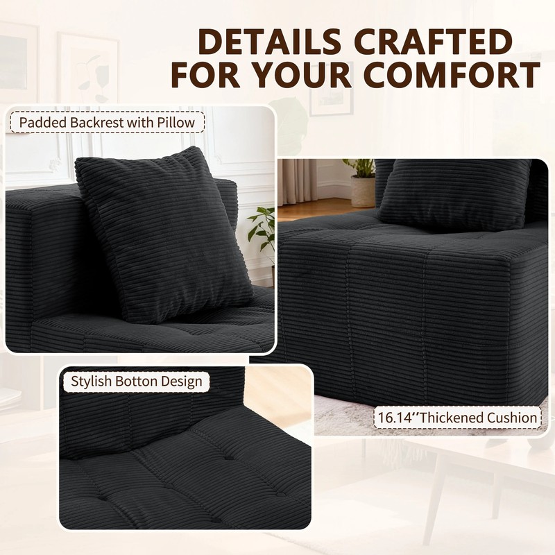 Korser Modular Sectional Sofa with Ottoman Convertible Tofu Block Sofa Floor Sof gallery