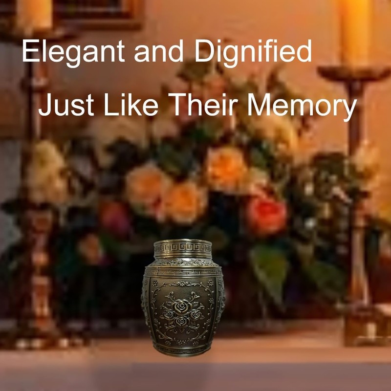 Keepsake Rose Urns for Human Ashes Medium Cremation Burial Urn Bronze gallery
