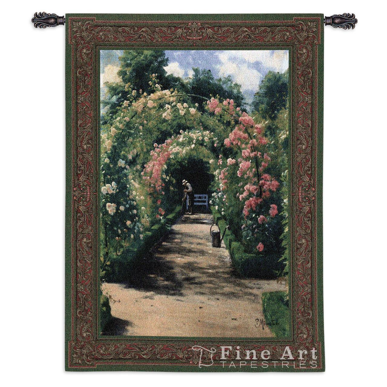 In The Garden Park Flower Arch Landscape Wall Tapestry 53"x76" gallery