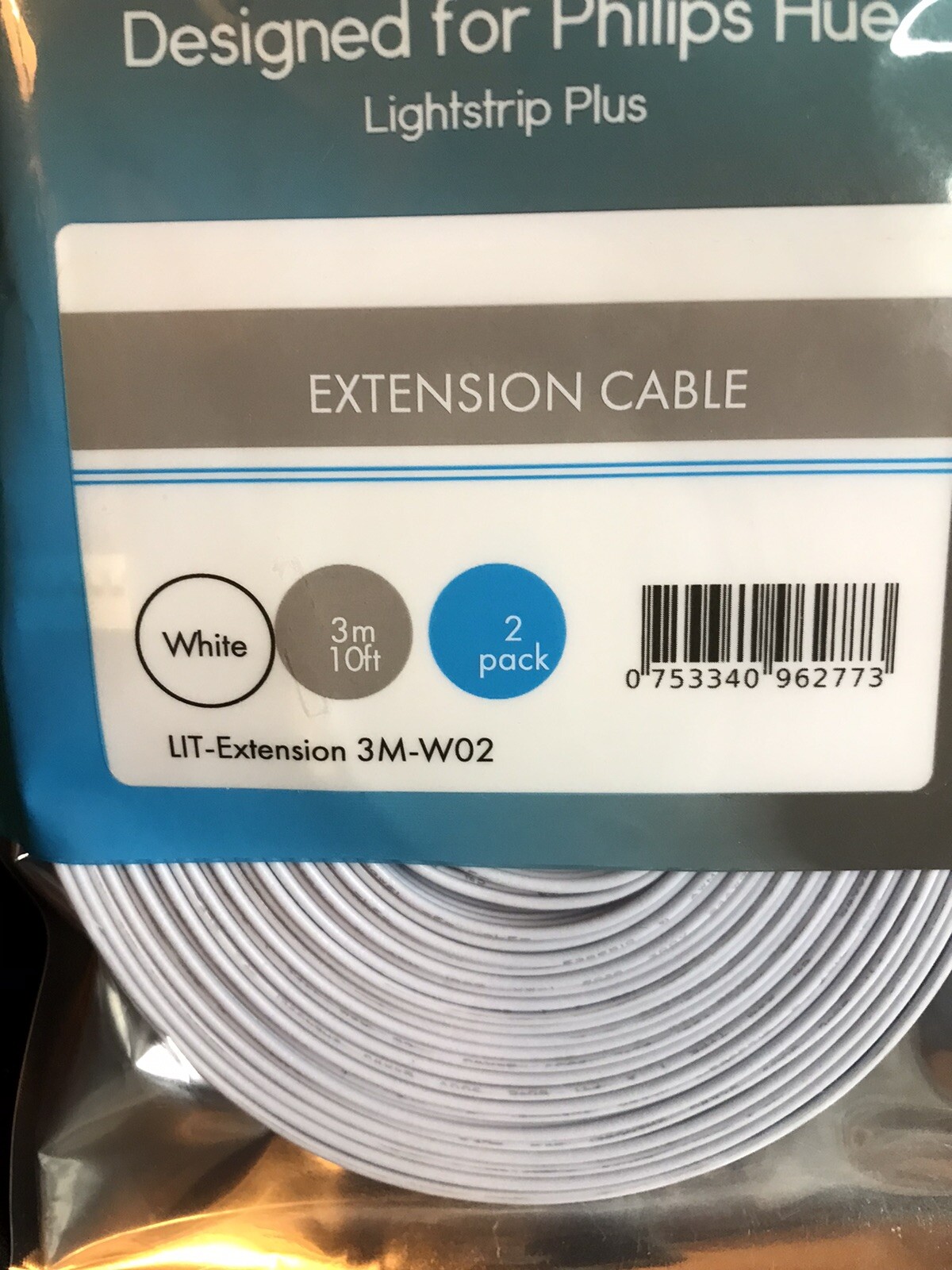 Litcessory Extension Cable for Philips Hue Lightstrip Plus White 3m 10ft 2 Pack gallery