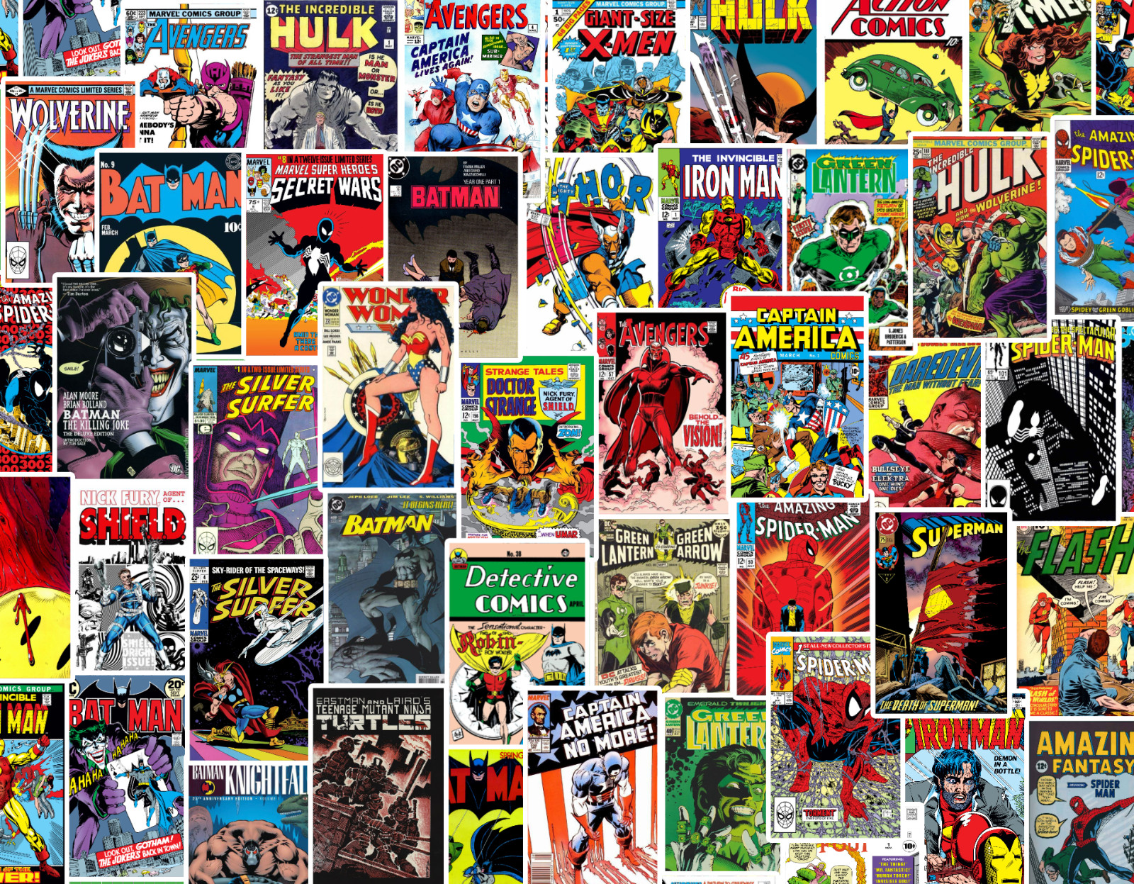 25/50 Comic Book Cover Sticker Pack - Waterproof Vinyl - Batman Spiderman gallery