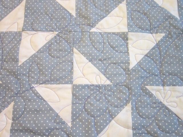 USA Handmade Lap/Throw Size Quilt- Flutterbye Patchwork - 54" x 62" Blue/Purple gallery