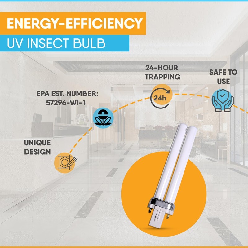 FlyWeb Fly Light Trap Replacemet UV Light Bulb Fly Web ~ EL22 9 Watt ~ 1 Bulb gallery