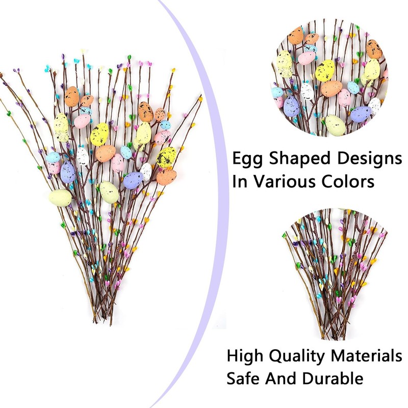 26 PCS Artificial Easter Egg Tree Branches Floral Picks DIY Spring Vase Decor gallery