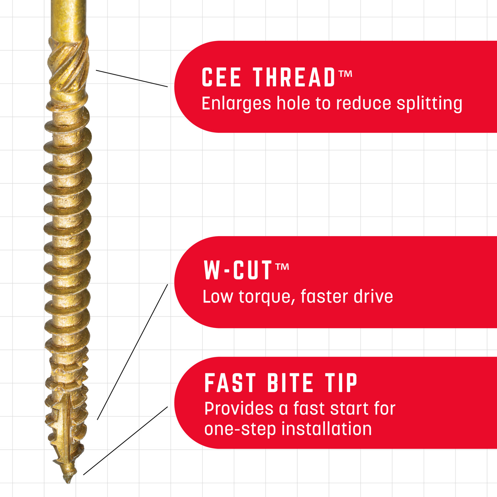 GRK Fasteners RSS™ 5/16 x 2-1/2 Inch, Rugged Structural Screws, 600 PCS, Rust gallery