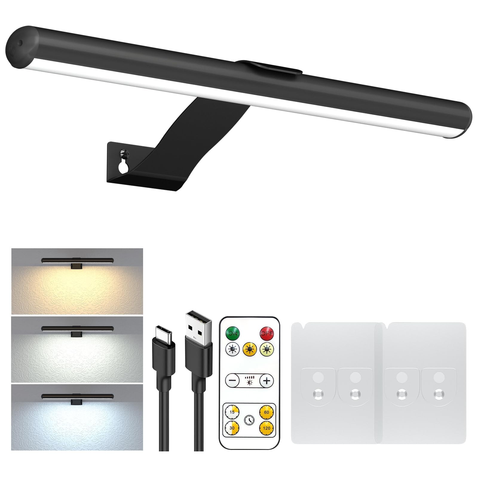 Picture Light with Remote, Wireless Battery Painting Light with 3 Lighting Color gallery