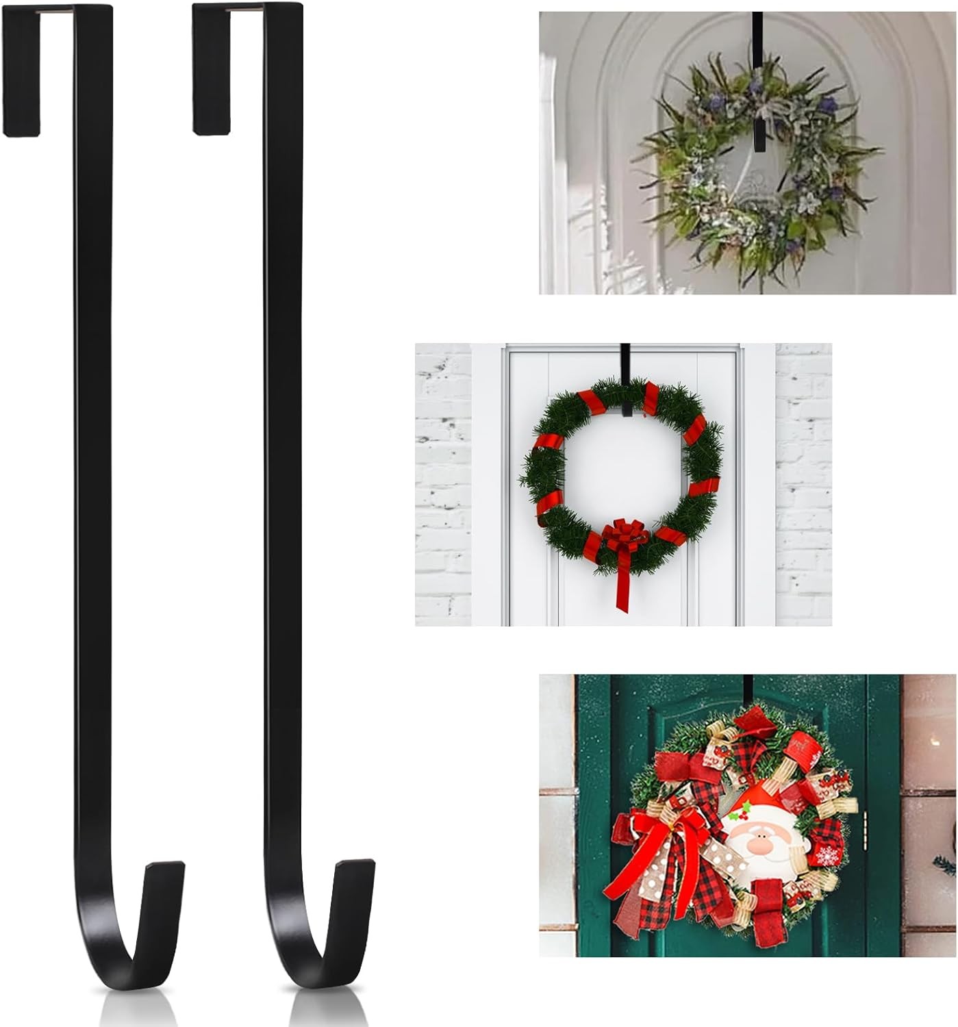 PECULA 2 Pack 14" Wreath Hanger for Front Door gallery