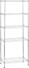 5-Shelf Adjustable Storage Shelving Unit for Garage, Steel Wire Rack, 200 Pound