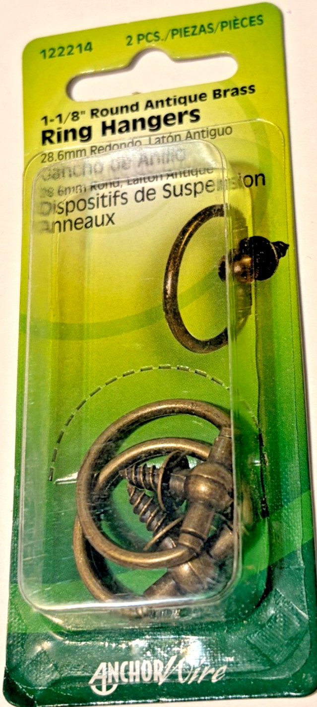 AnchorWire Decorative Round Ring Wall Hanger Picture New Old Stock 2pk LOOK/ SEE gallery
