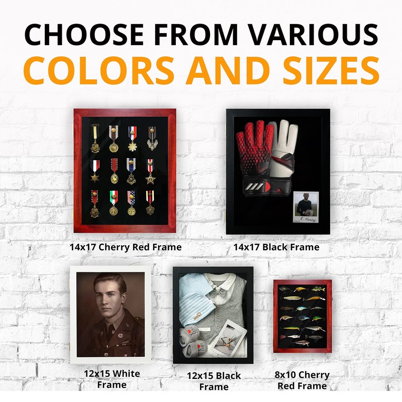 12x15 Large Shadow Box Frame, Deep Display Case, Red, Picture Frame, Graduati... gallery