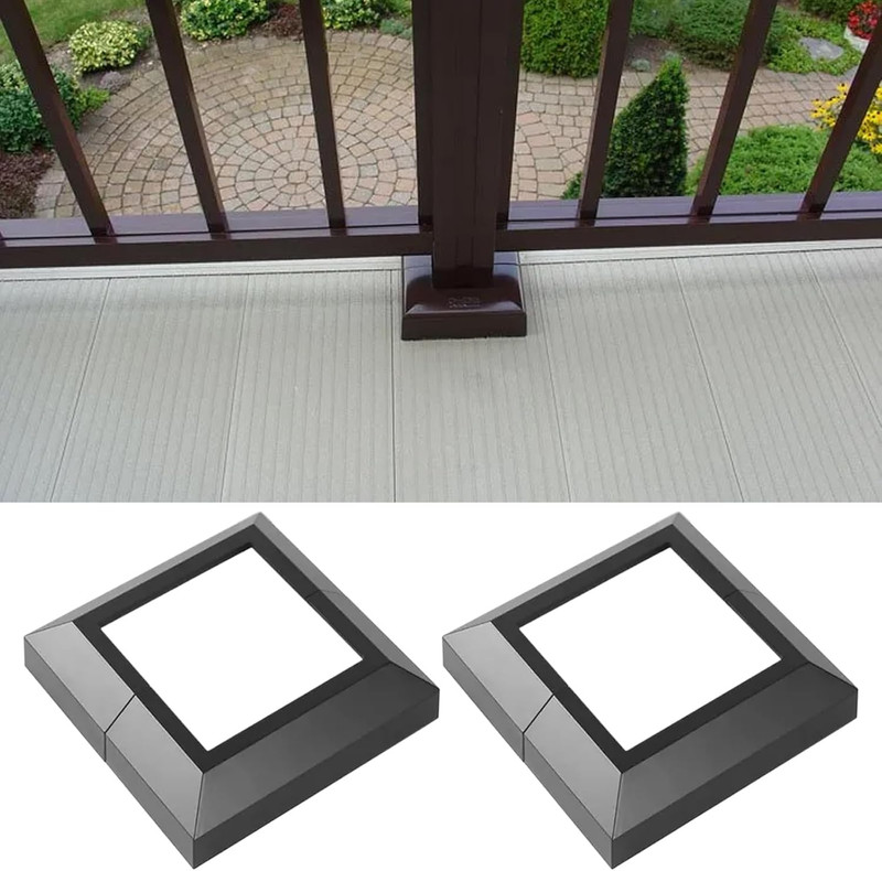 Aluminum Split Post Base Cover, 4 Pack Deck Post Base Cover for 3"X3" gallery