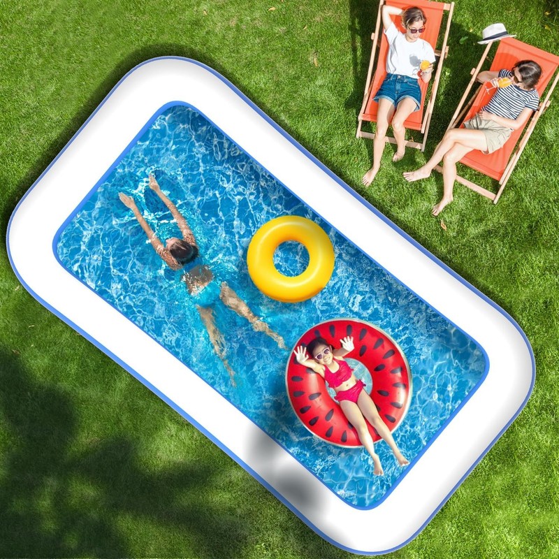 Best Large Inflatable Swimming Pool for Adults Kids - 130"x72"x22" Blow Up Pools gallery
