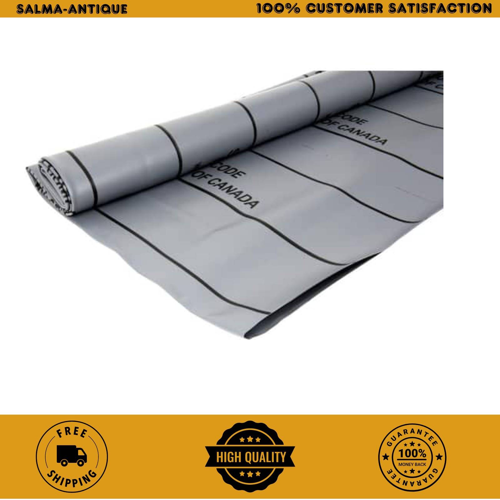Gray PVC Shower Pan Liner 5×6 ft Roll Waterproof Membrane 41631 gallery