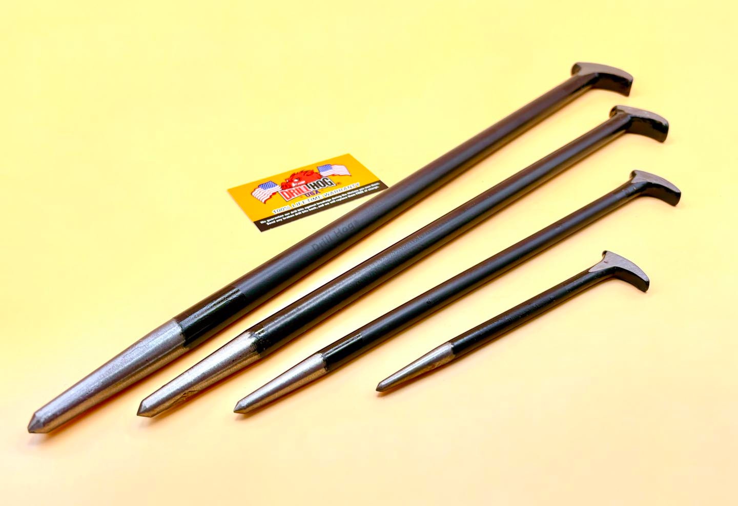 4 Pc Pry Bar Set Heel Bar Aligning Pry Bar Cats Paw Drill Hog® Lifetime Warranty gallery