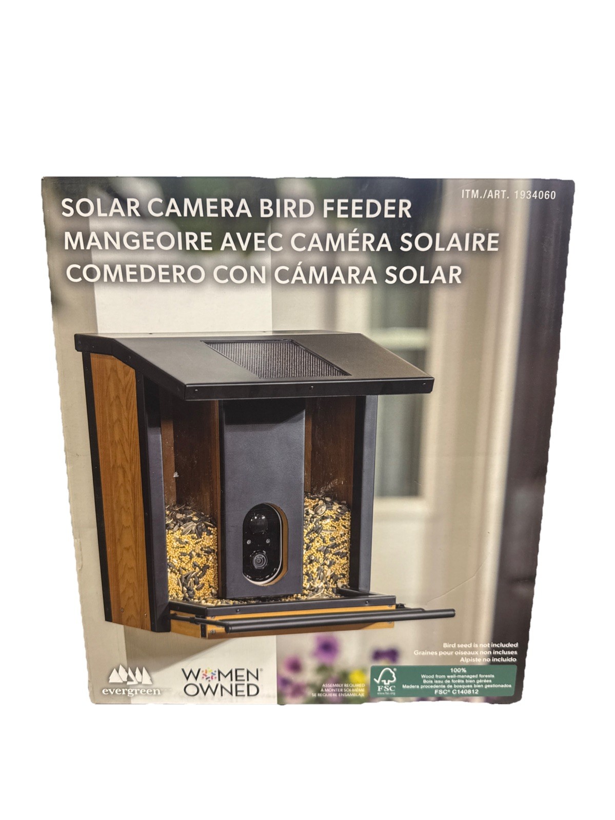 EVERGREEN SOLAR SMART BIRD FEEDER WITH HD 1080 MP WiFi CAMERA NEW IN BOX gallery