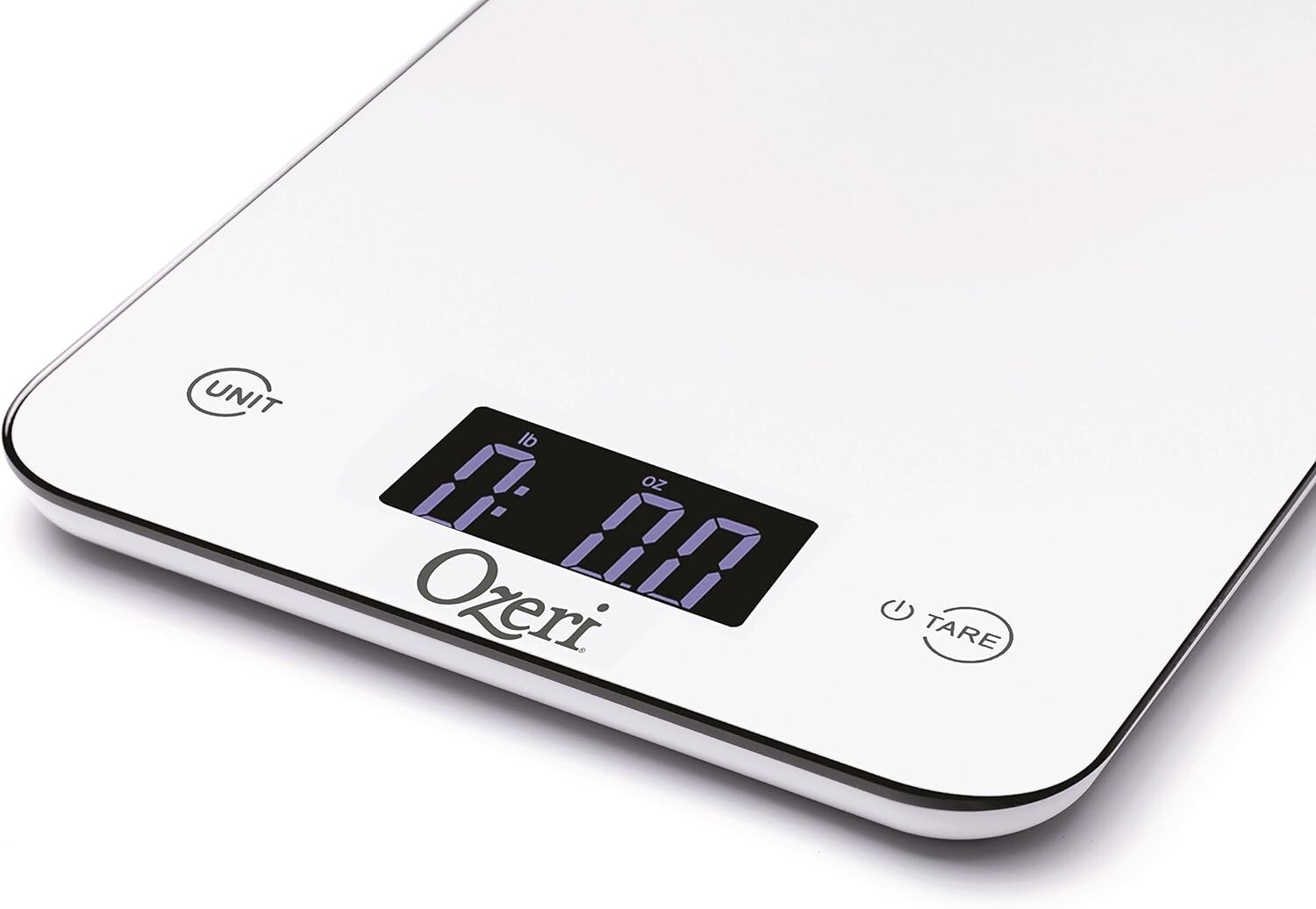 Ozeri Touch Professional Tempered Glass Digital Food Meal Kitchen Scale, White gallery