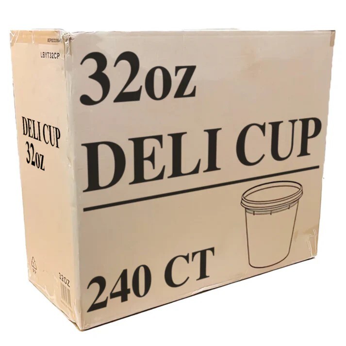 Extra Heavy Duty 240 Pack 32 oz Deli Food/Soup Plastic Containers w/ Lids 1 case gallery