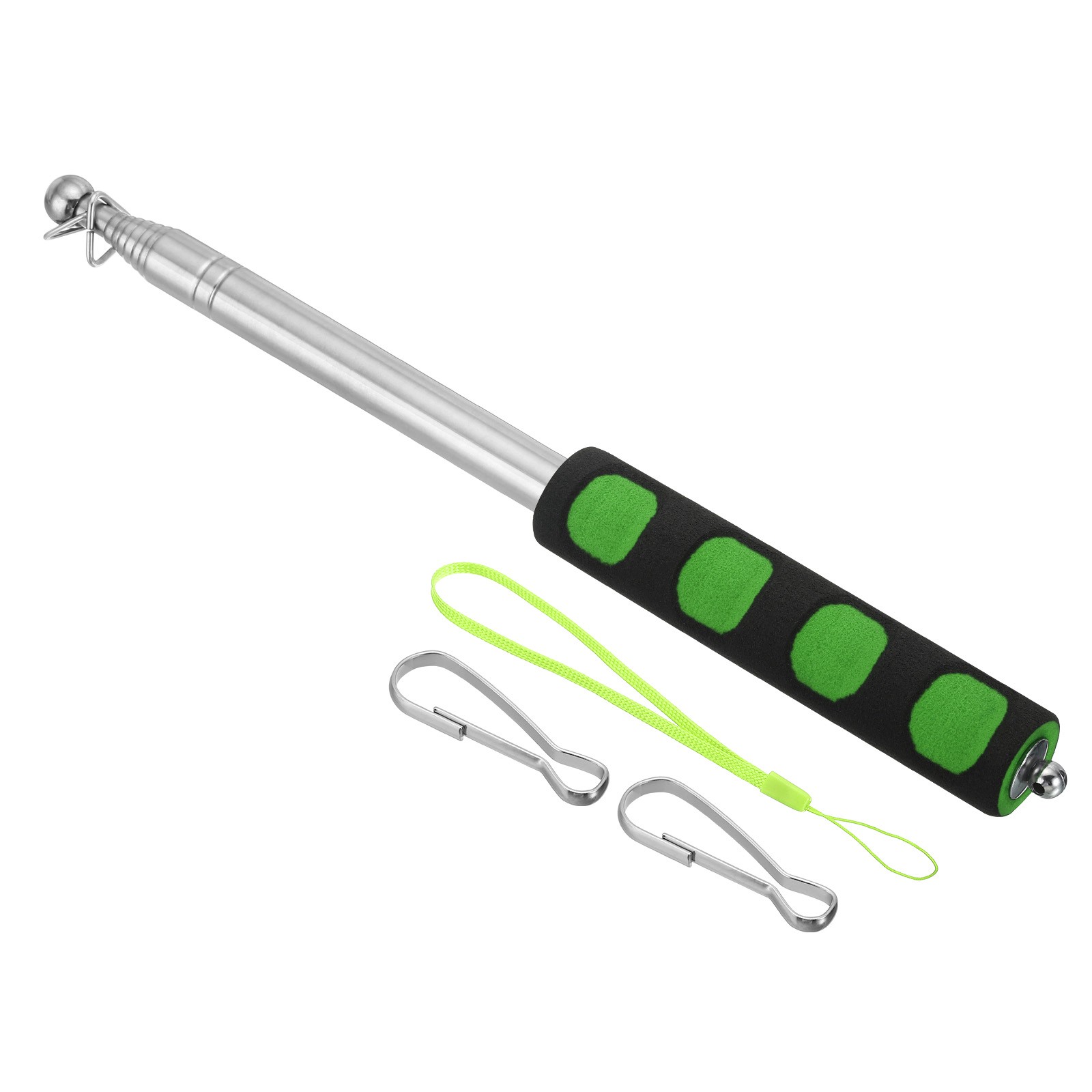 1.6M/5.2ft Telescopic Handheld Flagpole,1Set Pointer Stick w Sponge Handle Green gallery