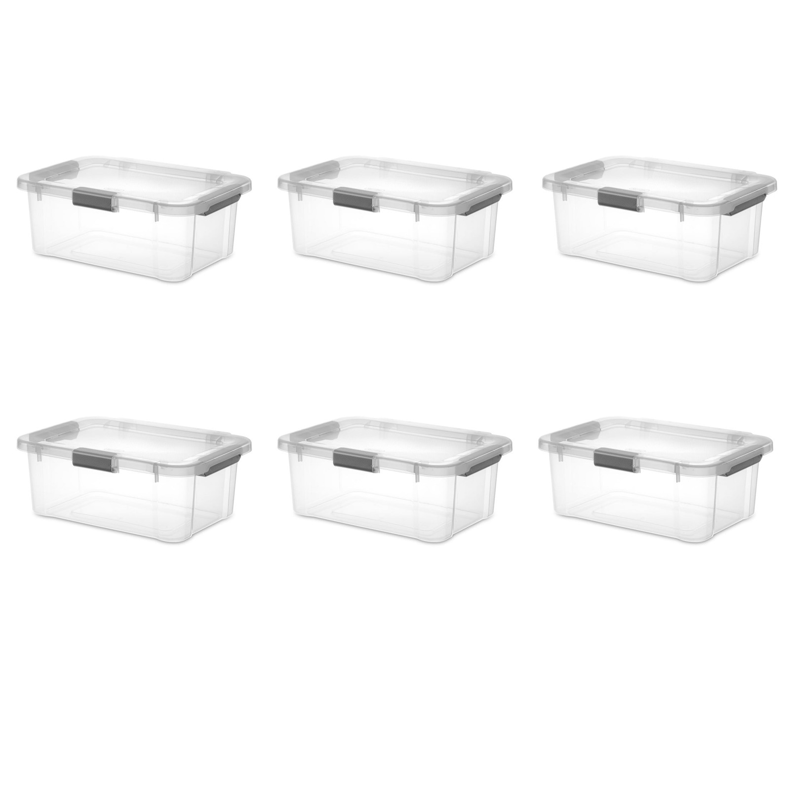 20 Quart HingeLID Clear Storage Bin with Latch Lid and Comfort Grip, 6 Pack gallery