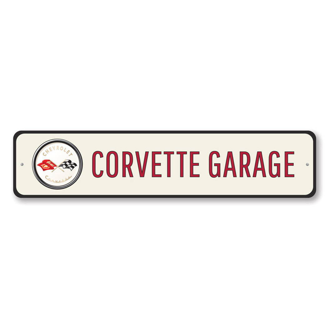 Corvette Garage Sign Custom Chevy Man Cave Personalized Chevrolet Aluminum Decor gallery