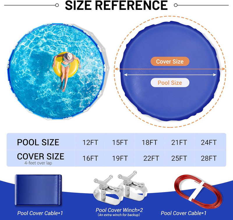 21 Ft Round Winter Pool Cover - Durable, UV Shielded, 10-Year Protection gallery