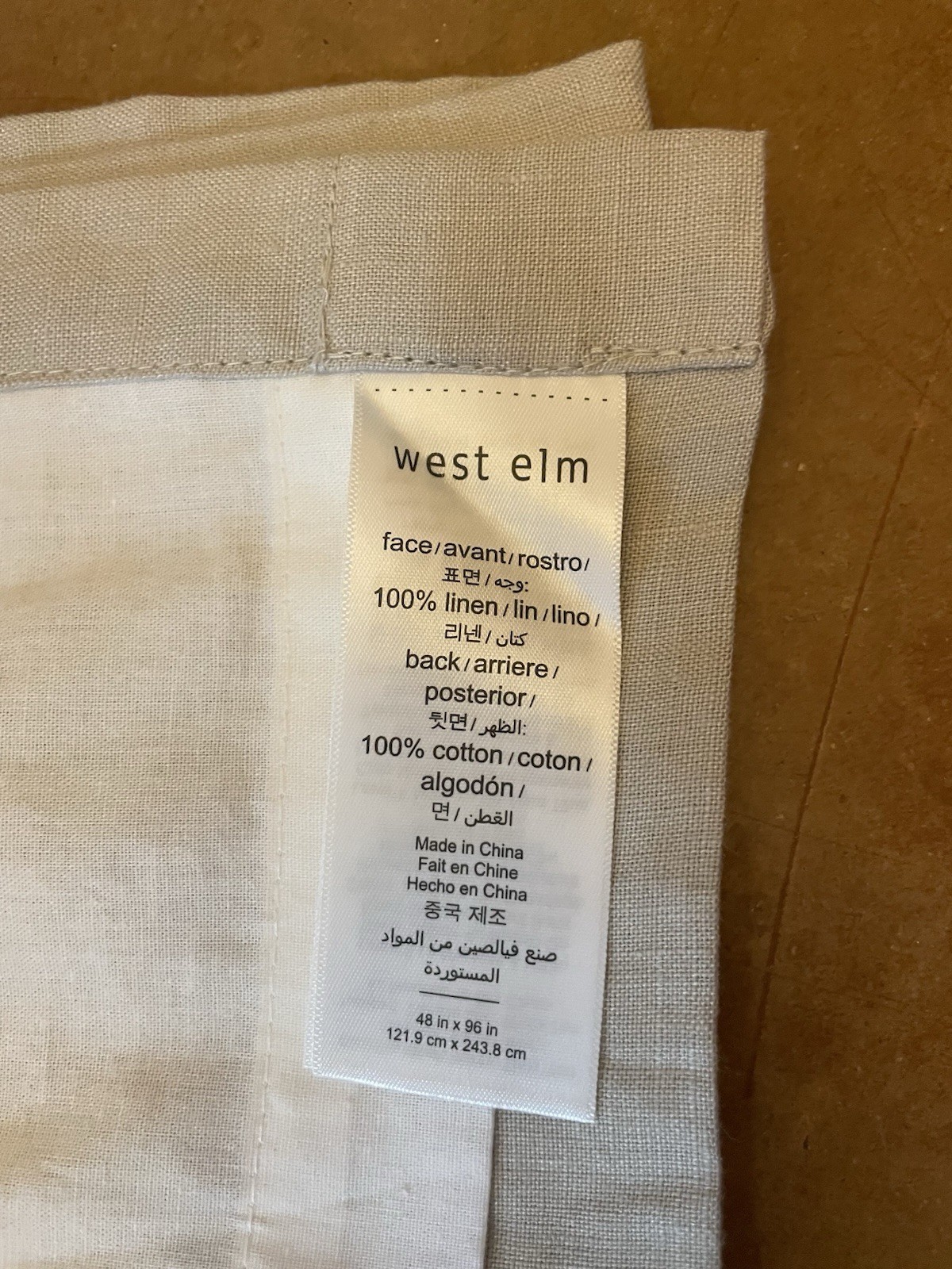 West Elm Linen Curtain Panel Rod Pocket Lined 48x84” Ivory gallery