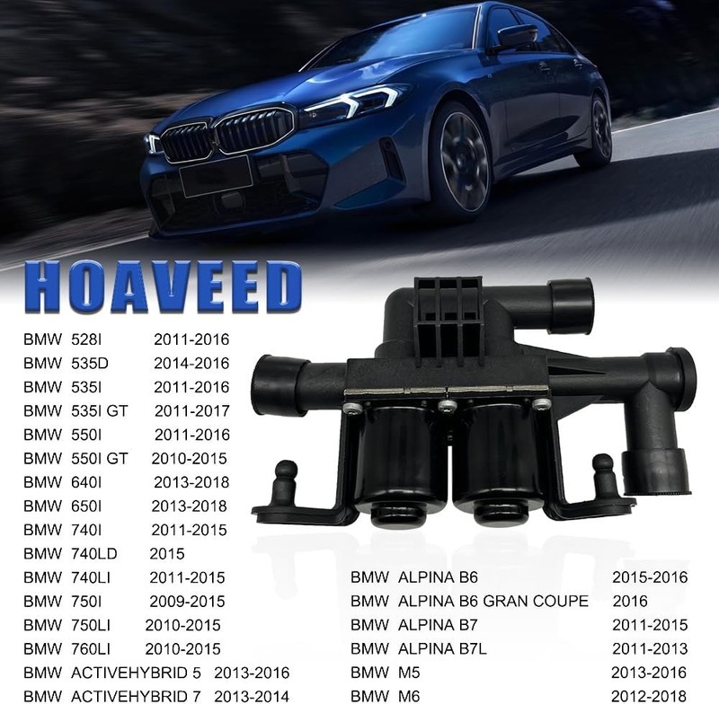 Heater Control Valve – Water Control Valve for BMW F01 F02 F10 F11 F12 F13 520i gallery
