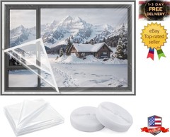 Heavy Duty Window Insulation Kit for Winter – 75 in x 79 in Clear Plastic 180㎛
