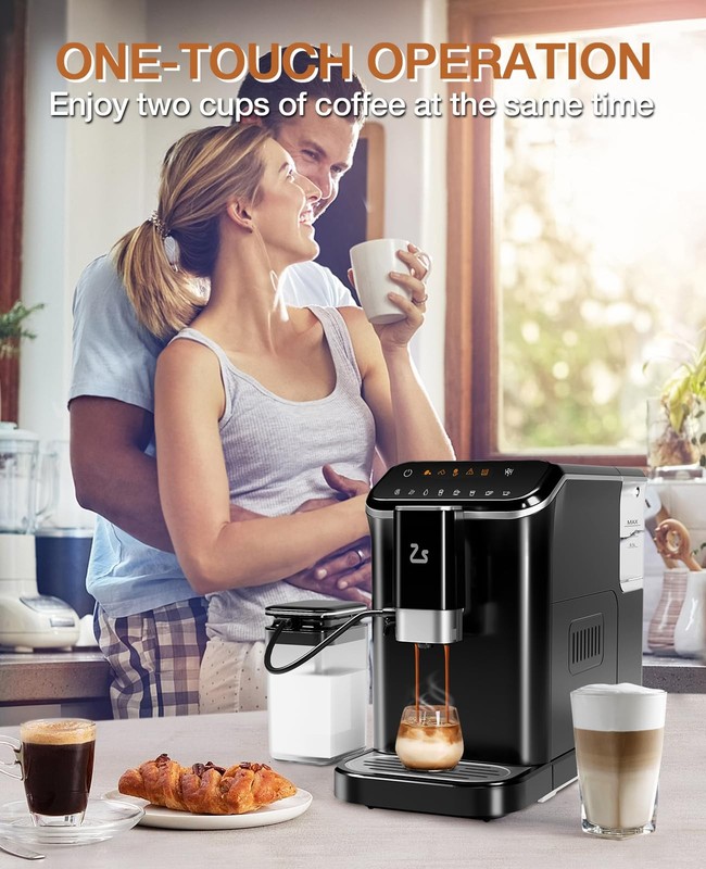 Fully Automatic Coffee Machine, 20 Bar Espresso Machine with Grinder & Automatic gallery