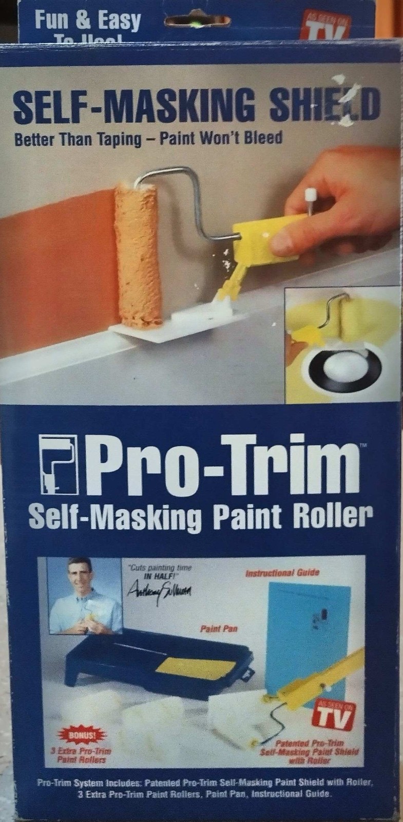 Pro-Trim Self Masking Paint Roller With Shield For Edges with Bonus Edger gallery
