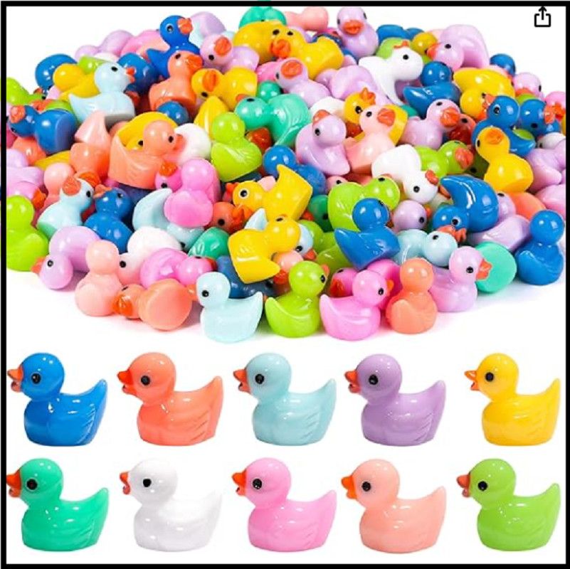 200Pcs Tiny Ducks 10 Colors Little Duck Figures Mini Resin Ducks Plastic Small gallery