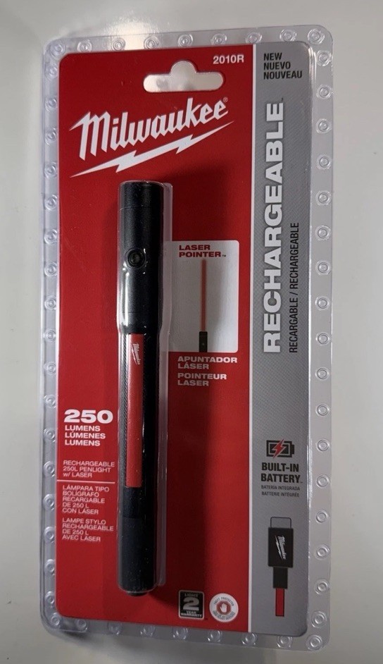 Milwaukee 2010R Rechargeable 250 Lumens Penlight With Laser Black gallery