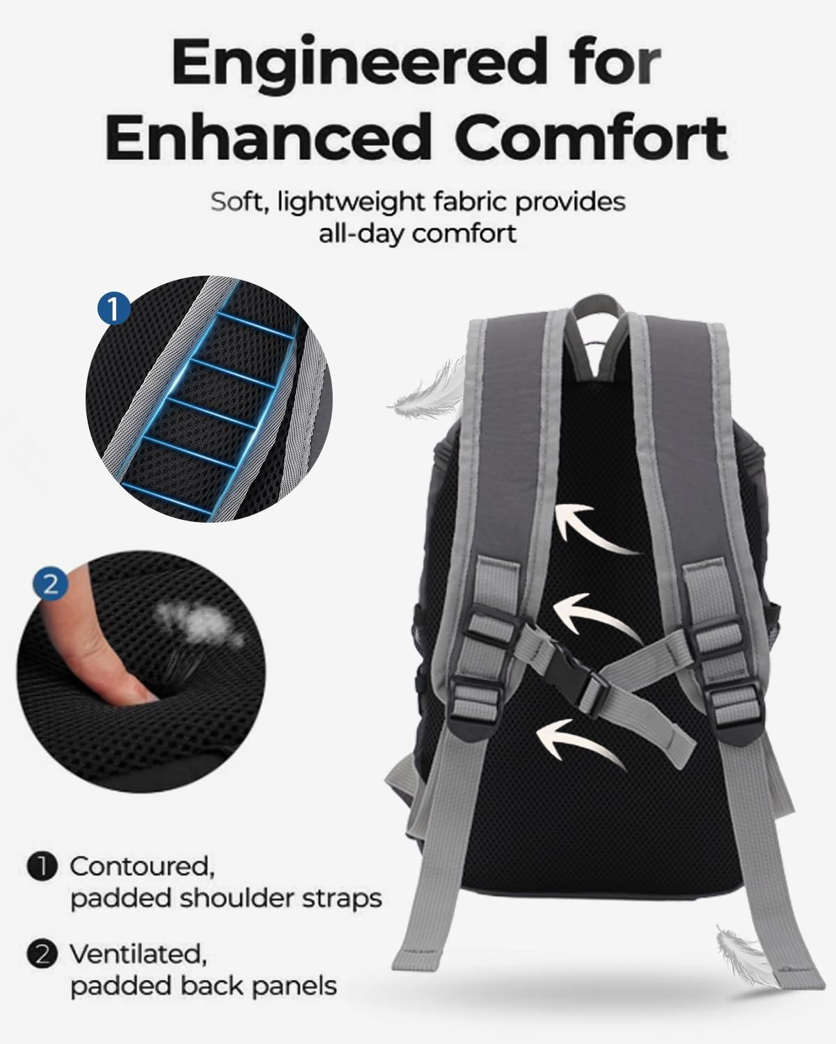 Small Hiking Backpack with S Hook, Durable Waterproof Mini Rucksack, Lightweight 4