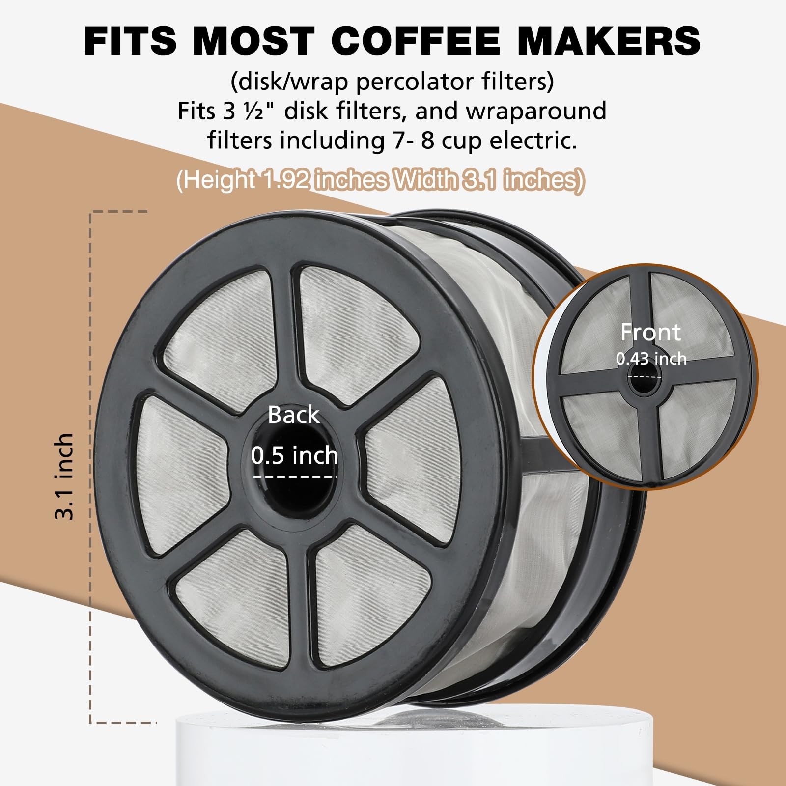 Reusable Coffee Filters 7-8 Cup for Percolator Coffee Pot Electric, Replaces ... gallery