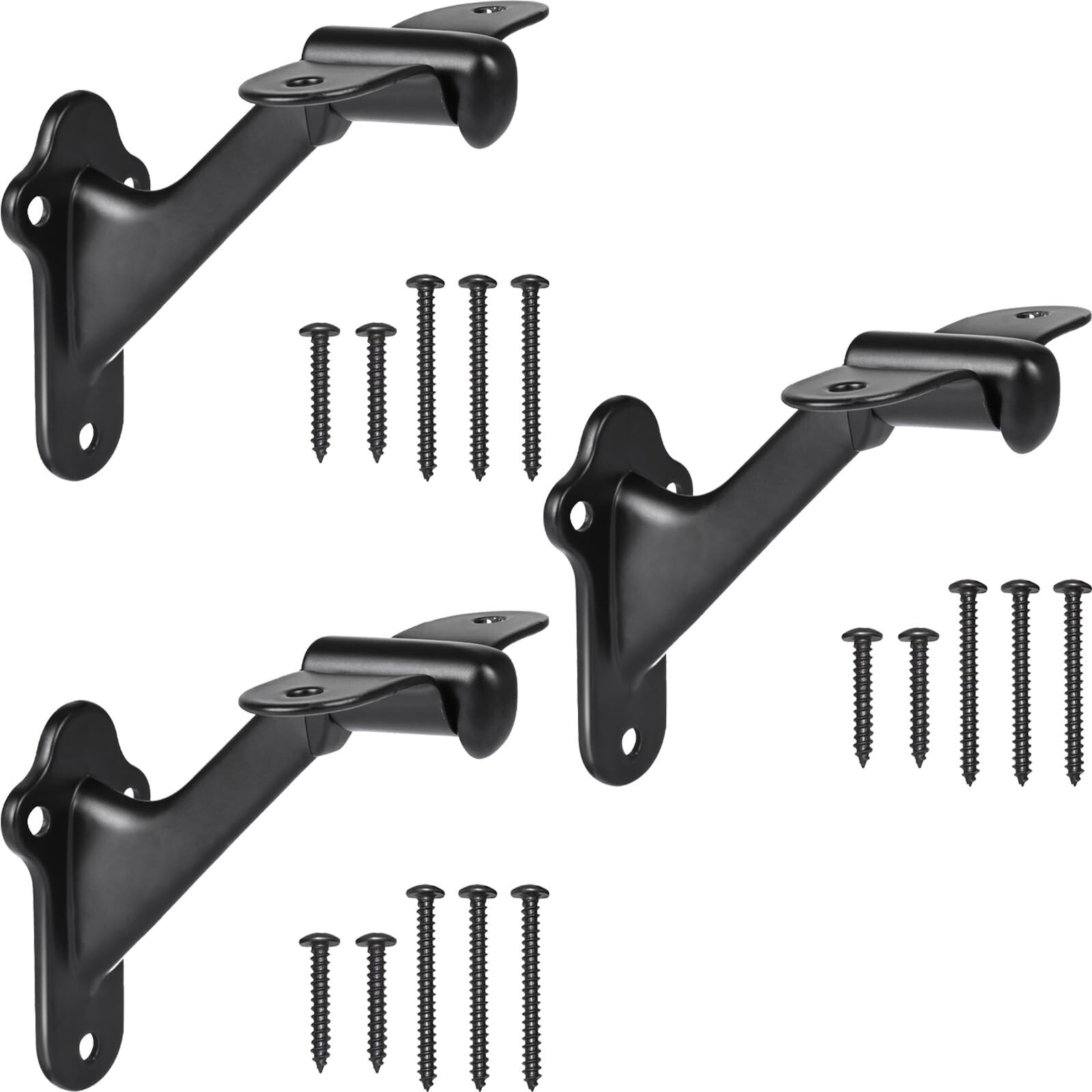 RealPlus Handrail Stair Brackets 3pcs Heavy Duty Hand Rail Bracket with Screws gallery