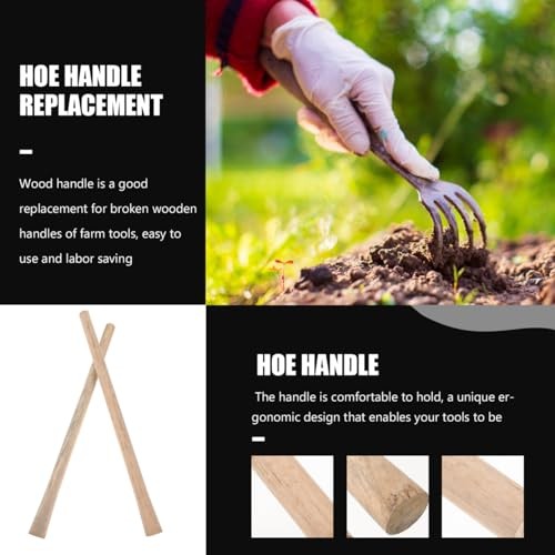 2Pcs Solid Hoe Handle Replacement Durable Hardwood Chopping Hoe Grip 50cm gallery