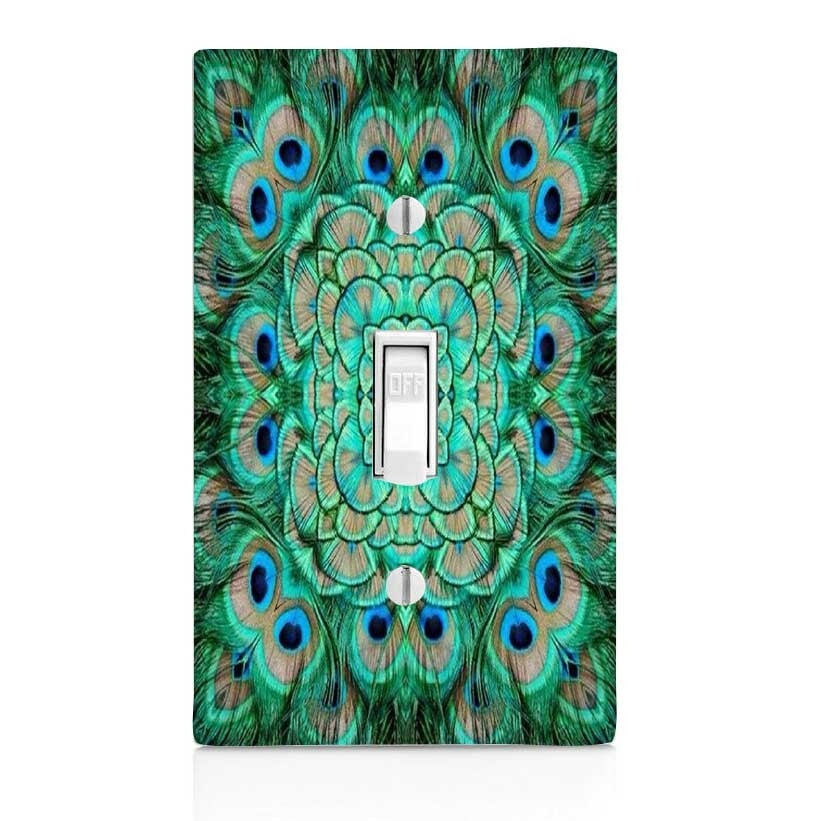 Peacock Mandala Light Switch Cover, Home Décor, Night Light, Cabinet Knob gallery