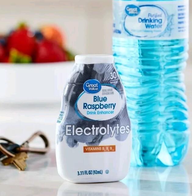 3 Pack Great Value Blue Raspberry Drink Enhancer Mix Electrolytes 90 Servings gallery