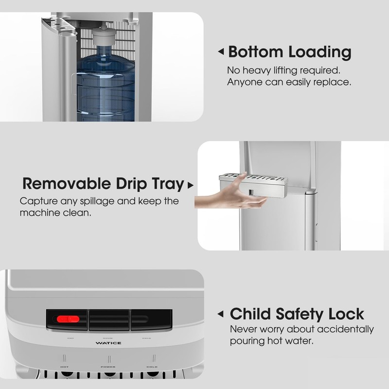-Cleaning Bottom Loading Water Cooler Water Dispenser for 3 or 5 Gallon Bottl... gallery