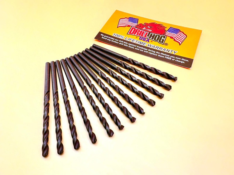 Drill Hog USA Drill Bit Number Bit #7, #8, #9 MOLY M7 Lifetime Warranty 12 Pack gallery