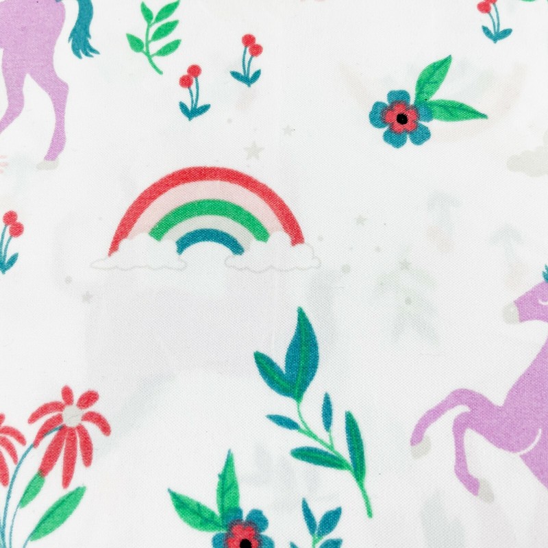 Pillowfort Target Full Flat Sheet Unicorn Rainbow White Purple Green EUC 81x96" gallery