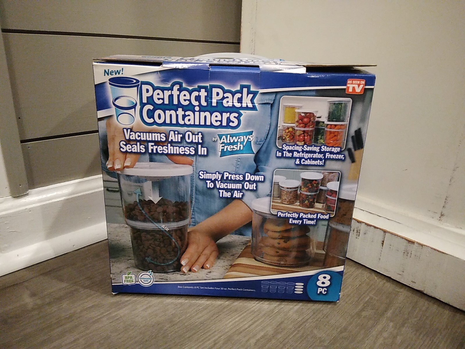 8 Pc Food Fresh Vacuum Seal Stackable Perfect Pack Containers by Always Fresh gallery