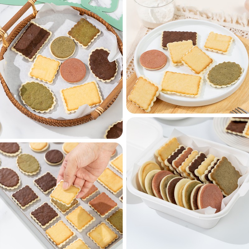 5pcs Cookie Wafer Stencil Silicone Mold Cracker,Crispy Baking Shaper 3 Shapes gallery