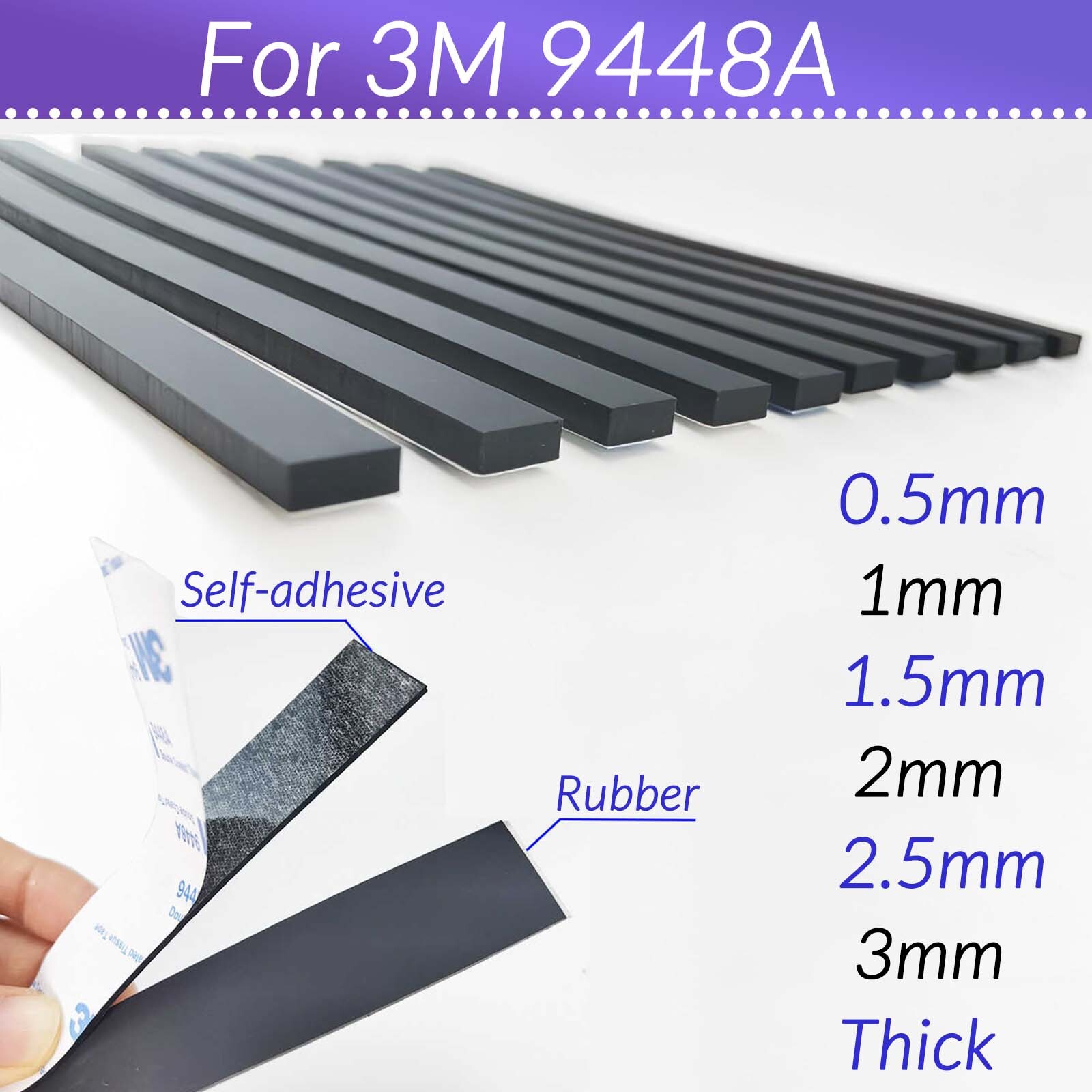 For 3M Self Adhesive Anti Slip Strip Rubber Bumper Feet Pads for Furniture gallery