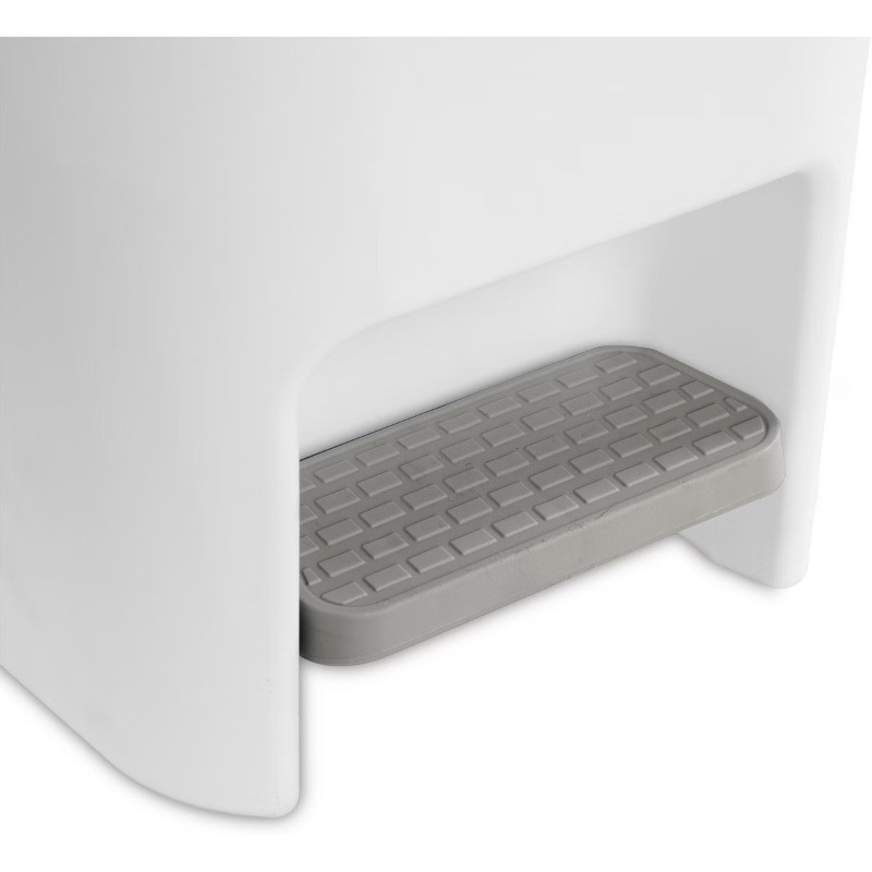 11gal Slim Step Trash Can:White Textured Indoor Kitchen Trashcan gallery