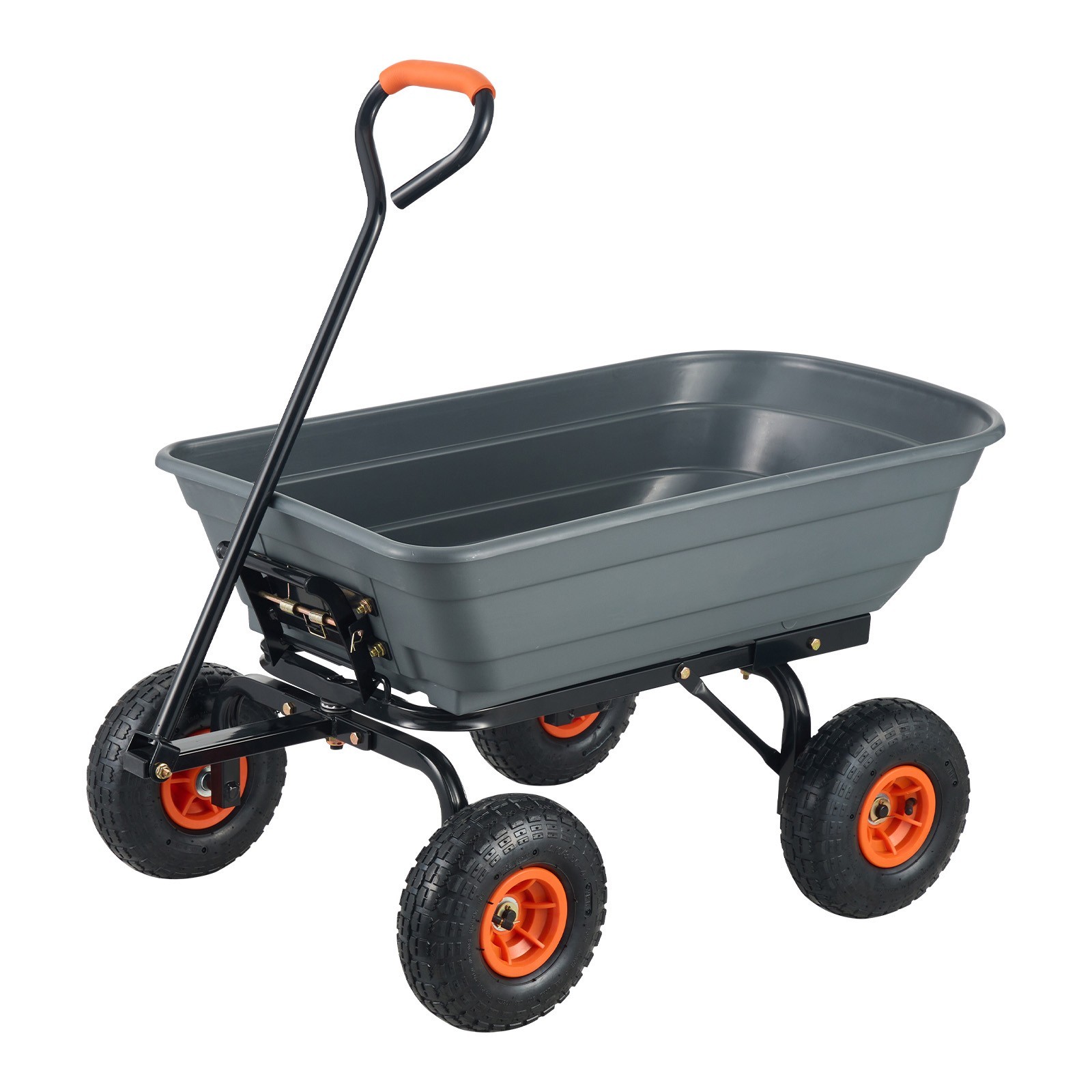 Steel Dump Cart 600lb Capacity Easy Assembly 2-in-1 Handle 10" Tires gallery