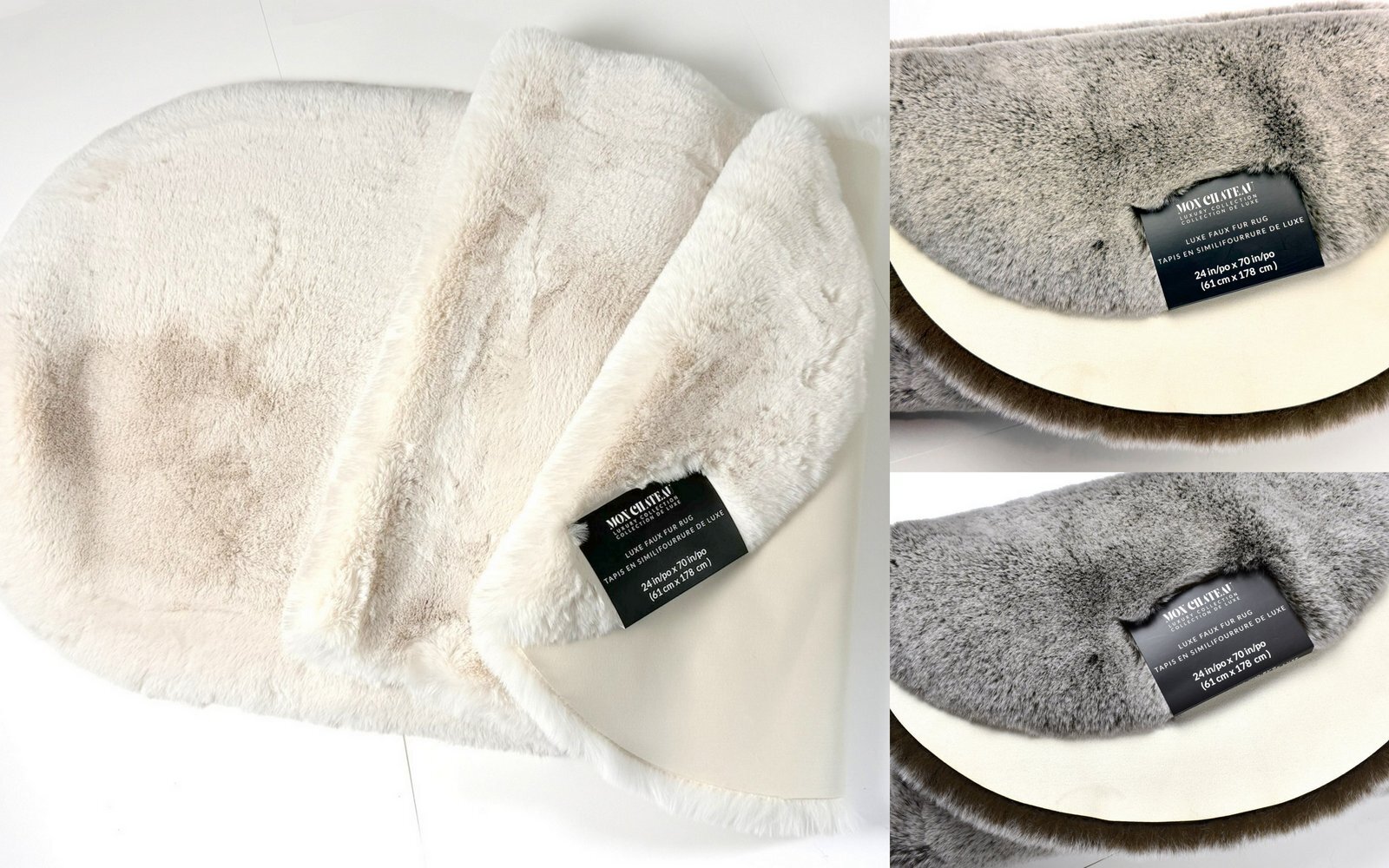 Mon Chateau Luxury Collection Luxe Plush Faux Fur Long Area Rug 24 x 70in gallery