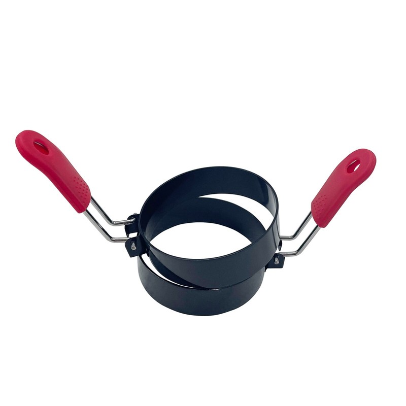 2Pcs Fried Egg Molds 3in Round Scald Proof Omelette Rings with one Brush gallery